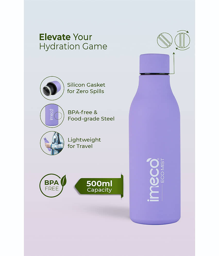 IMECO ECO MIST Pastel Water Bottle 500ml White Stainless Steel Water Bottle 500 mL ( Set of 1 ) view 2