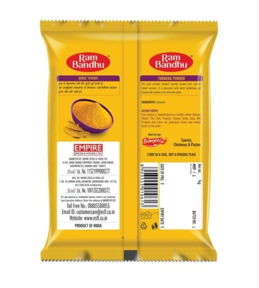 Ram Bandhu Pure & Natural Turmeric Powder 200gm X 2 | Premium Haldi for Cooking, Health & Immunity | Authentic Indian Spice - 200gm | Pack of 2 | view 2
