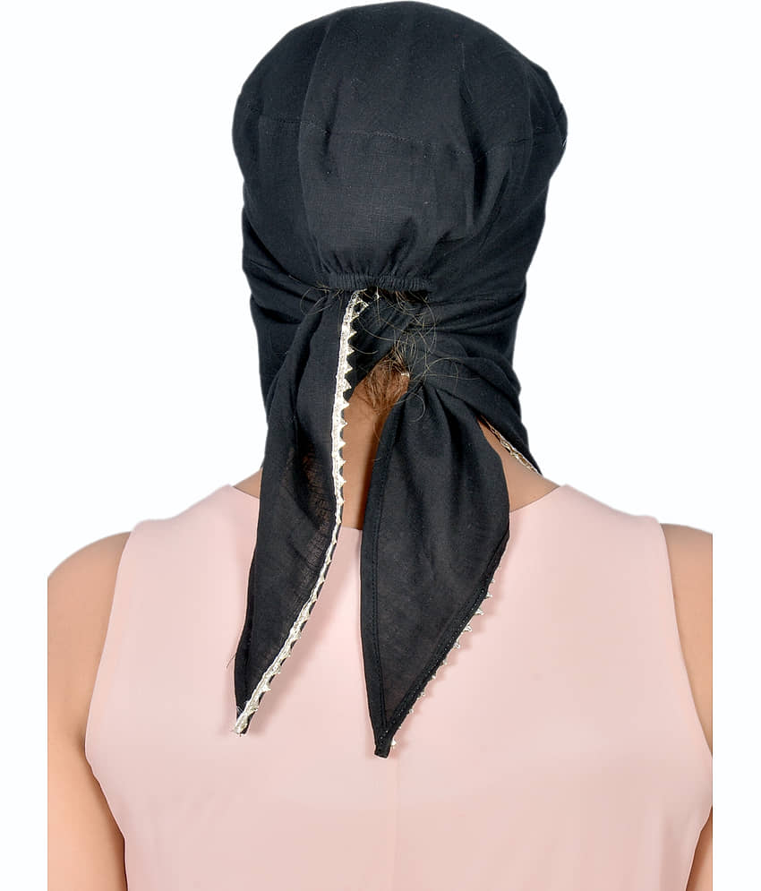 KALY India STYLE FOR EVER Black Cotton Scarves ( Pack of 1 ) view 2