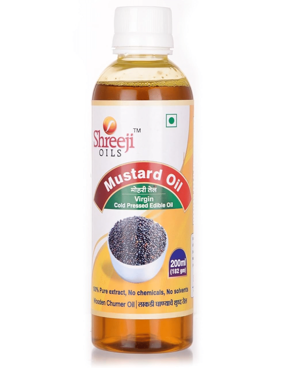 Shreeji Oils Mustard Virgin Cold Pressed Edible Oil, 200 ml view 2