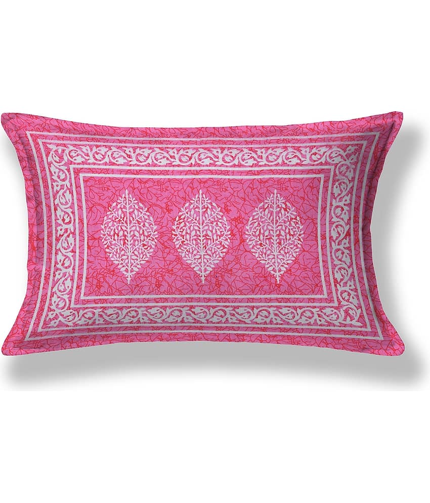 ABHACLOTHO Pink Cotton 1 Single Bedsheet with 1 Pillow Cover ( 215 cm x 150 cm ) view 2