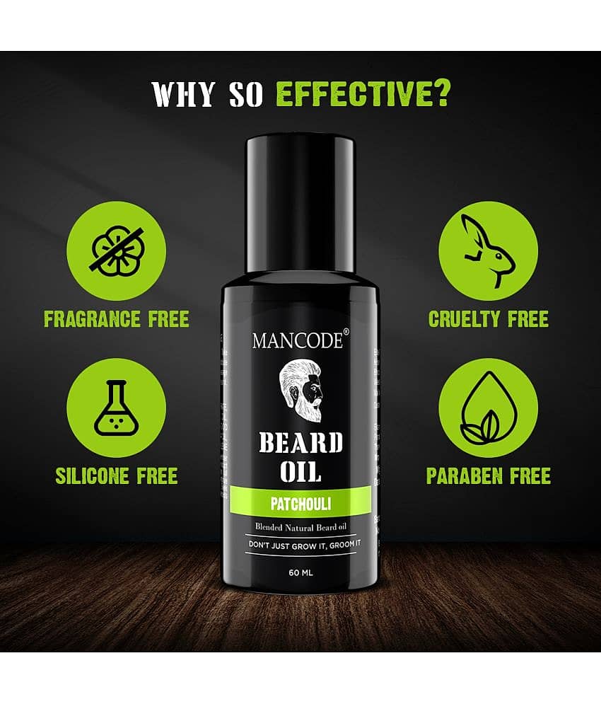 Mancode Beard Growth Oil for Men with Patchouli Natural Oils, 60 ml (Pack of 1) view 2