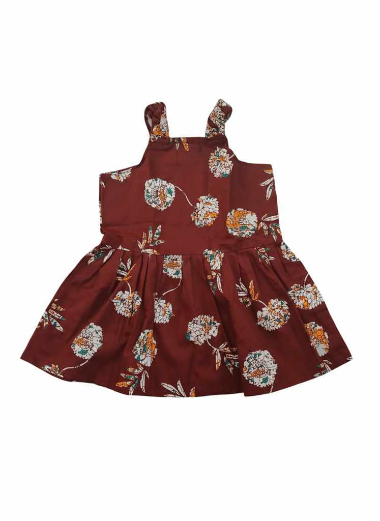 Girls Cotton Floral Print Peplum Top and Ruffled Hem Pants Set view 2