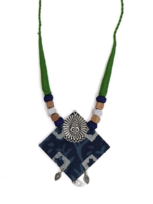 EKAM EK Women's Lightweight Fabric Necklace Earrings Jewelry Set saree suit skirt wear blue color view 2