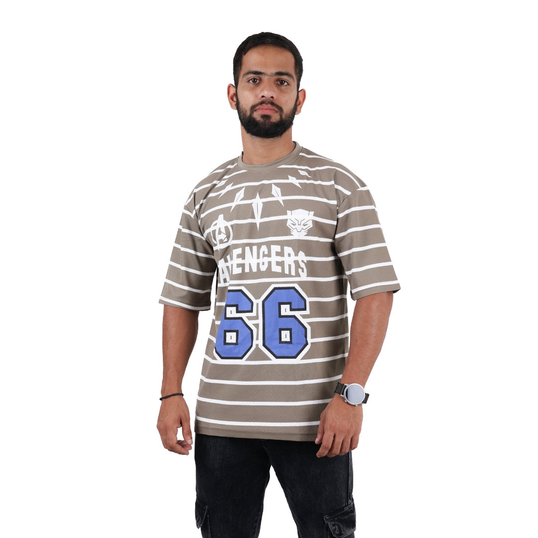Brown Avengers Oversized T-shirt for Men view 2