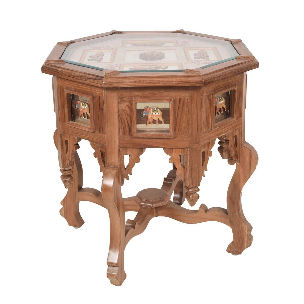 OONA PILLAR TABLE KABANA-I OCTANGONAL TEAKWD WALNUT AAC290561A view 2