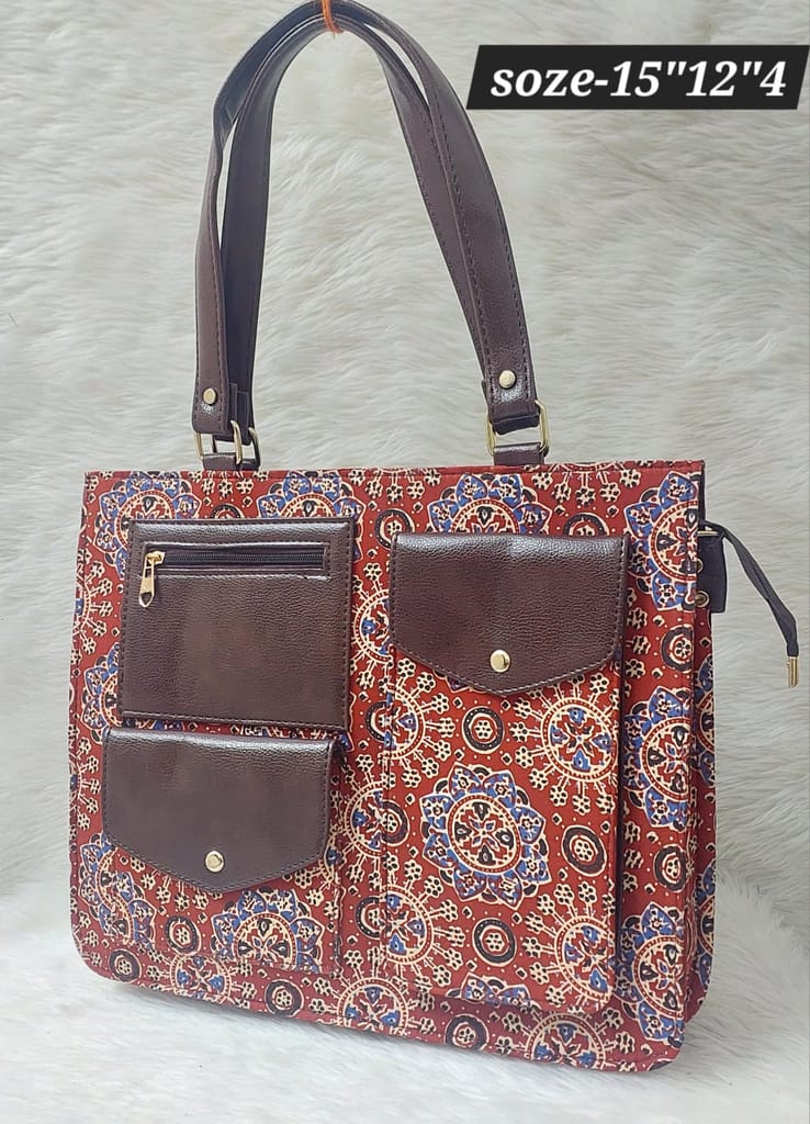 Handmade Tote Bag with Zippered Closure