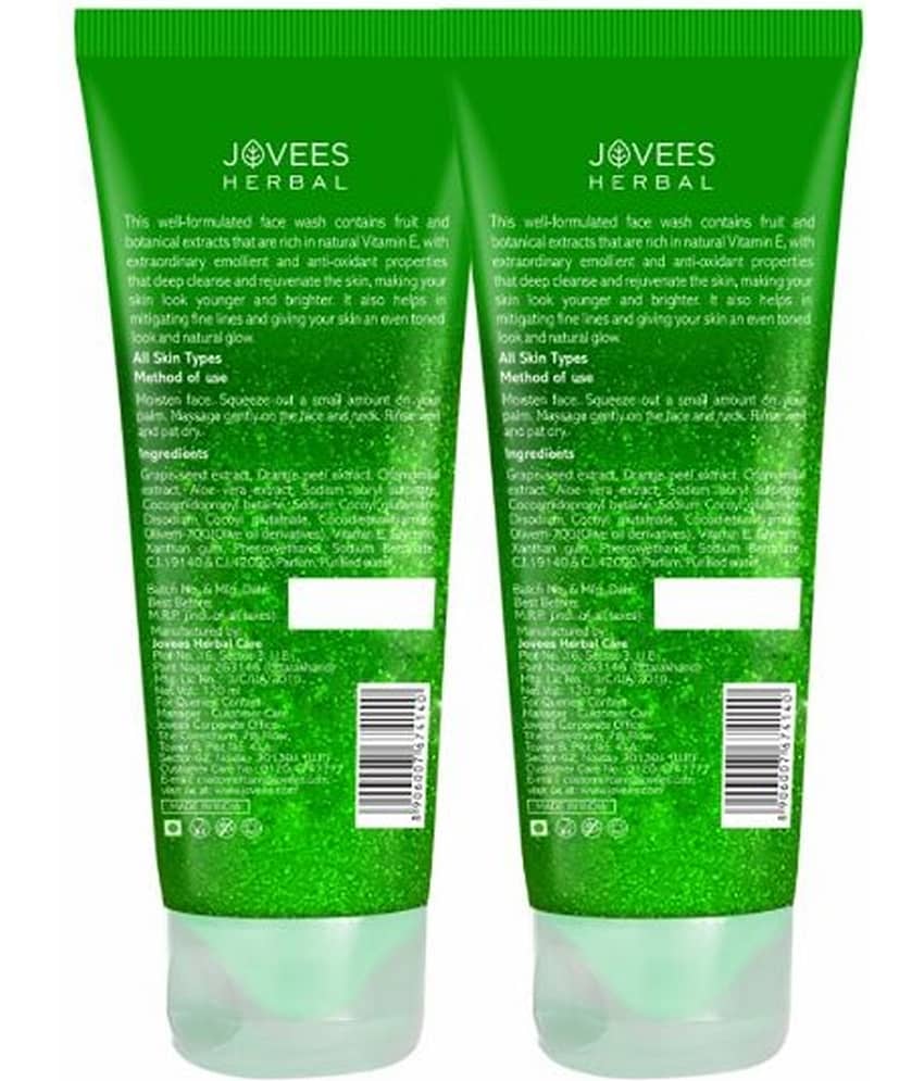 Jovees Herbal Grape Face Wash For Brighter & Glowing Skin For All Skin Types, 120ml (Pack of 2) view 2