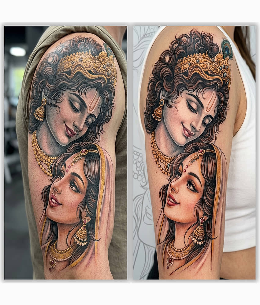 The Canvas Arts Shree Krishna With Radha Together Temporary Tattoo Body Tattoo view 2