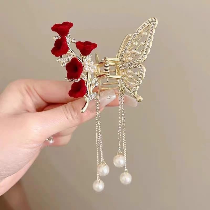 2 Pcs Floral Metal Hair Clip Combo Set view 2