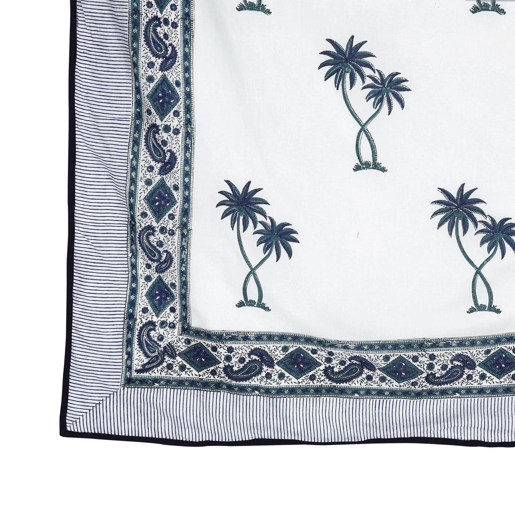 Cotton Blanket - Single Dohar ( 60 x 90 Inches) Blue Coconut Tree view 2