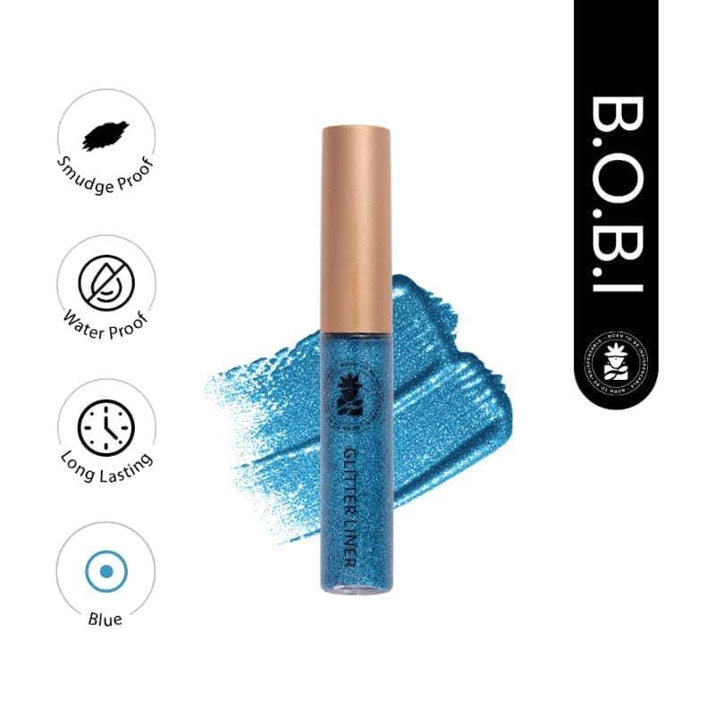 BOBI Glitter Eyeliner Blue | Diamond Sparkle Finish | Waterproof Long Wear | Quick Dry Smudge proof | Felt-Tip Precision | Cruelty-Free Paraben-Free-5ml view 2