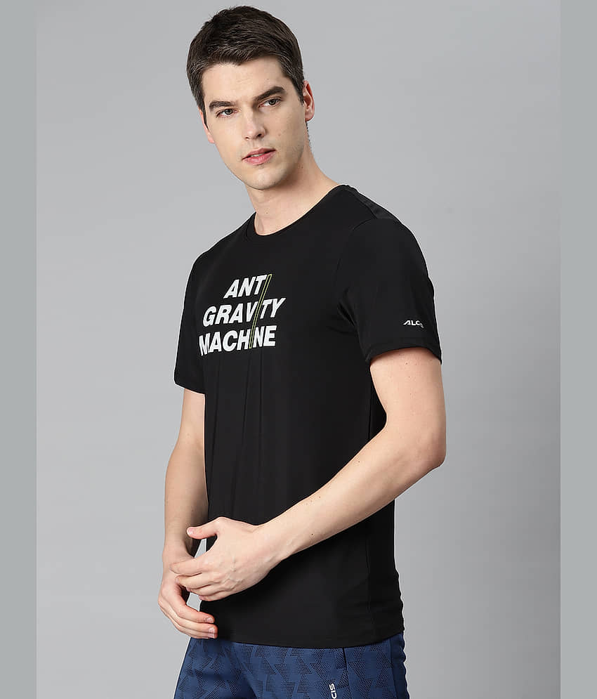 Alcis Black Polyester Slim Fit Men's Sports T-Shirt ( Pack of 1 ) view 2
