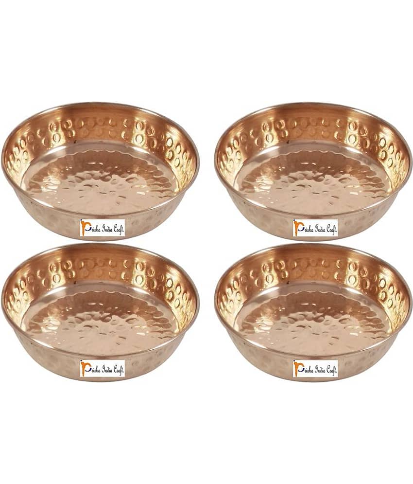 Prisha India Craft Pcs Copper Pudding Bowl 240 ml