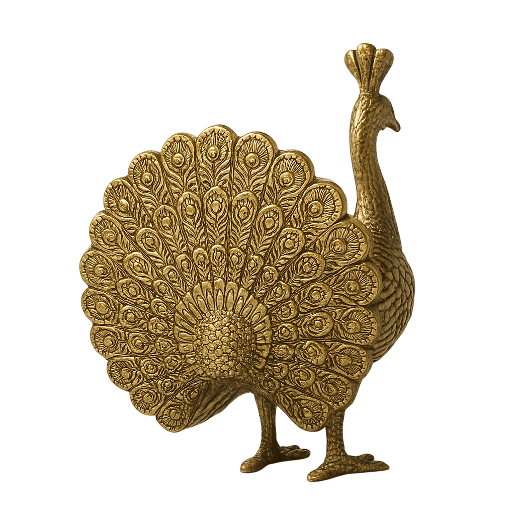 Golden Peacock Figurine - Decorative Showpiece for Home Decor view 2