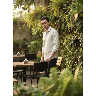 Casualbud White Men's Cotton Regular Fit Shirt view 2