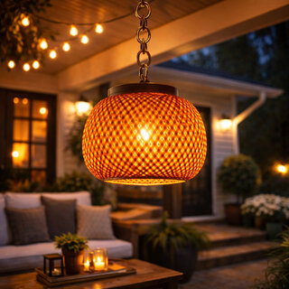 WEEBIZ Jullian Wall Lights, Ceiling Lights, Hanging Lights (Pendant Lights), Wall Lights Lamp Shade (Bamboo) view 2