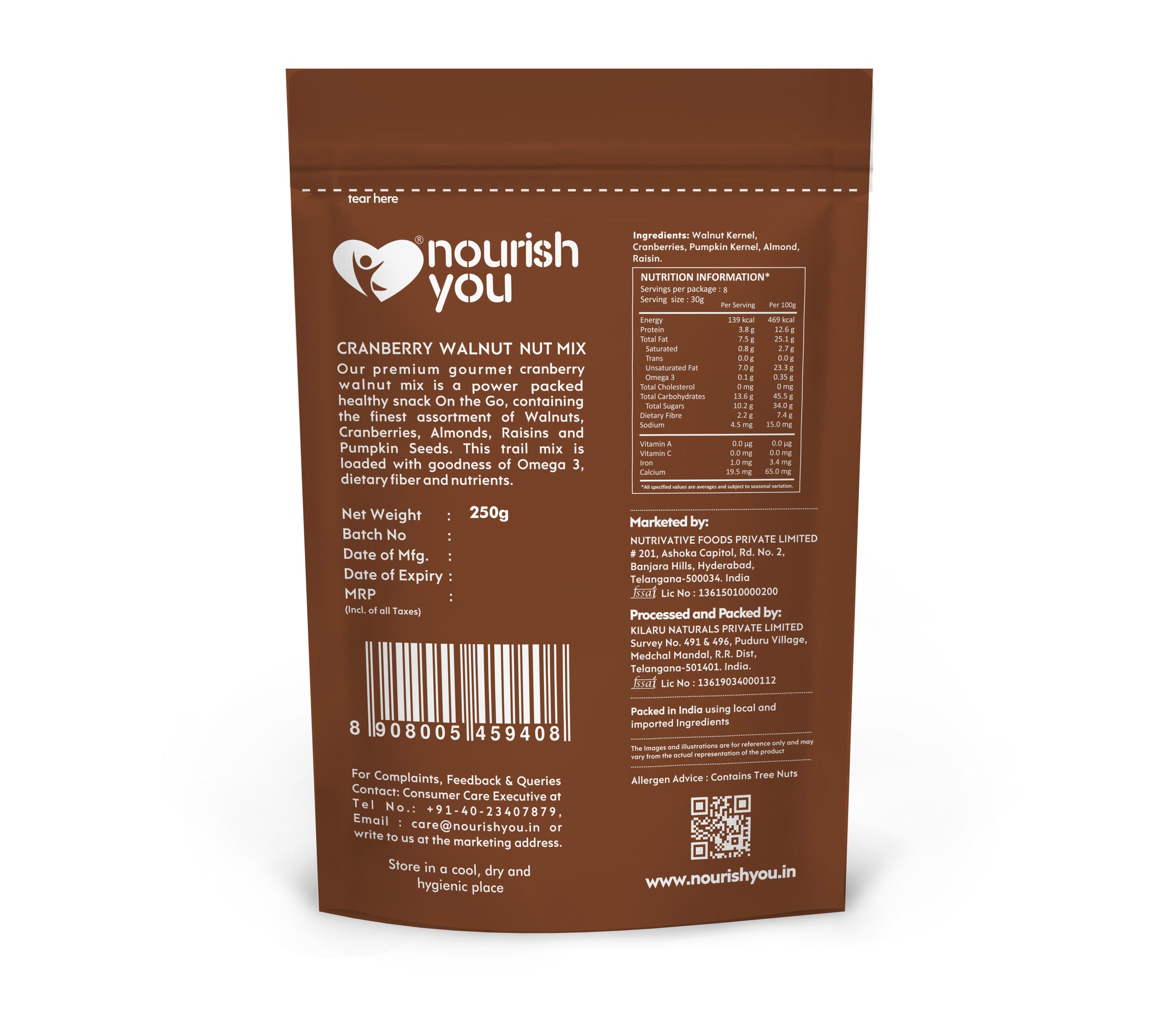 nourish you Cranberry Walnut Nuts & Trail Mix view 2