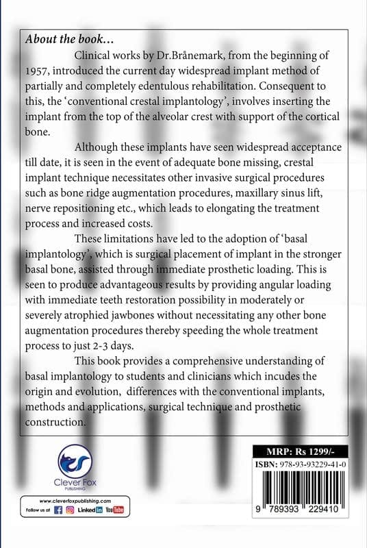 THE HANDBOOK MANUAL OF BASAL IMPLANTOLOGY [Paperback] Dr. Anirudh Chakravarthy view 2