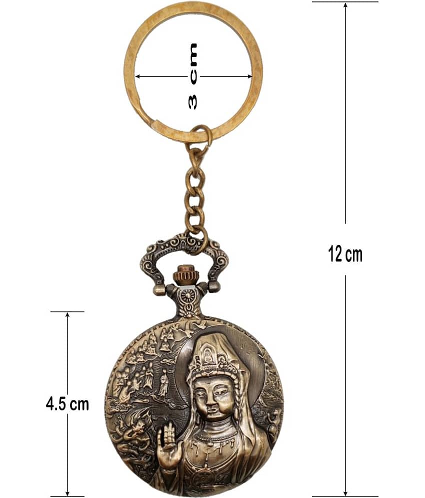 Gala Time Antique Buddhism Theme Pocket Watch Car Bike Key Ring Men Women Gift ( Pack of 1 ) view 2