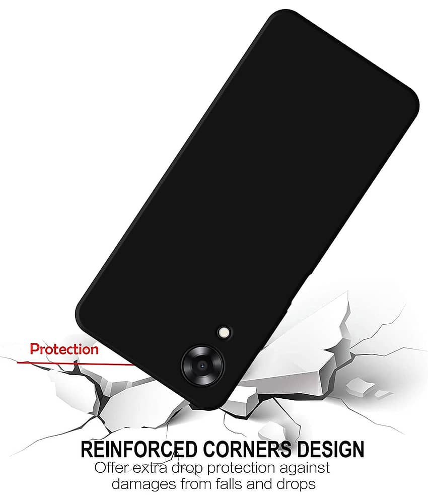 Spectacular Ace - Black Silicon Plain Cases Compatible For Oppo A17K ( Pack of 1 ) view 2