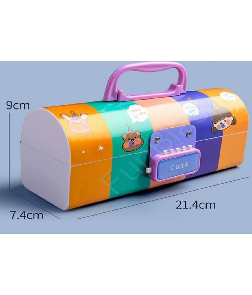 FEDIFU Plastic Pencil Box With Code Lock Pen Case Large Capacity Multi-Layer Multi-Function Storage Bag Secret Compartment Pencil Box view 2
