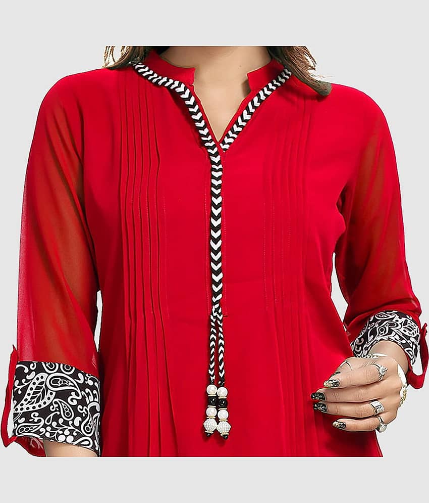 Meher Impex Women's Georgette Tunic ( Yellow ) view 2
