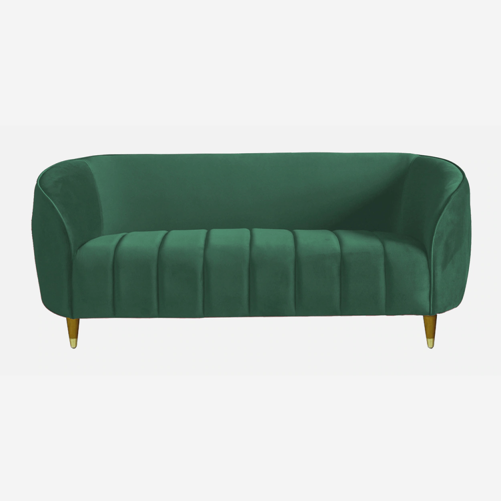 ARENA Happy (3+2) Velvet Green Sofa Set view 2