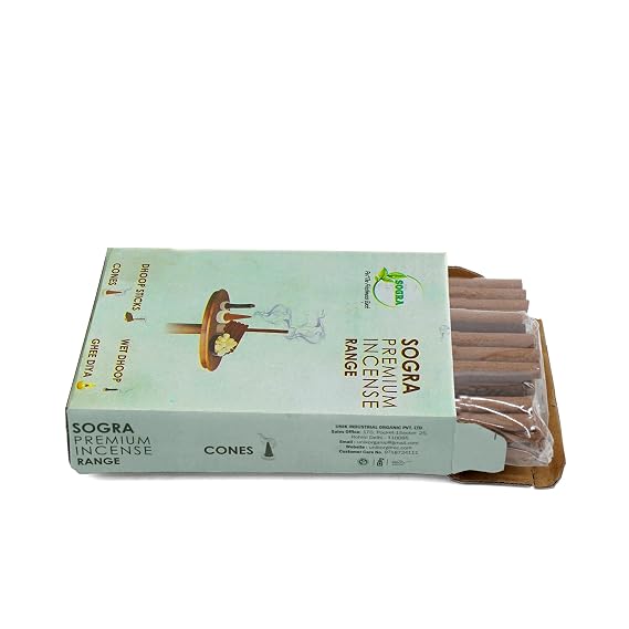 SOGRA Exclusive Premium Rose and Kohinoor Fragrances Dhoop Stick for Pooja, No Bamboo, No Charcoal Dhup Sticks, 160 gm (Pack of 1, 30 + 30 Dhoop Sticks) with Free Ceramic Stand, 4 Inches Stick view 2