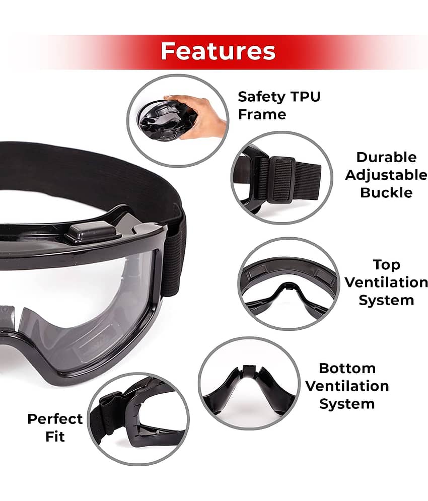 RAMDEV ENTERPRISE Dust Protected White Riding Goggles ( Pack of 1 ) view 2