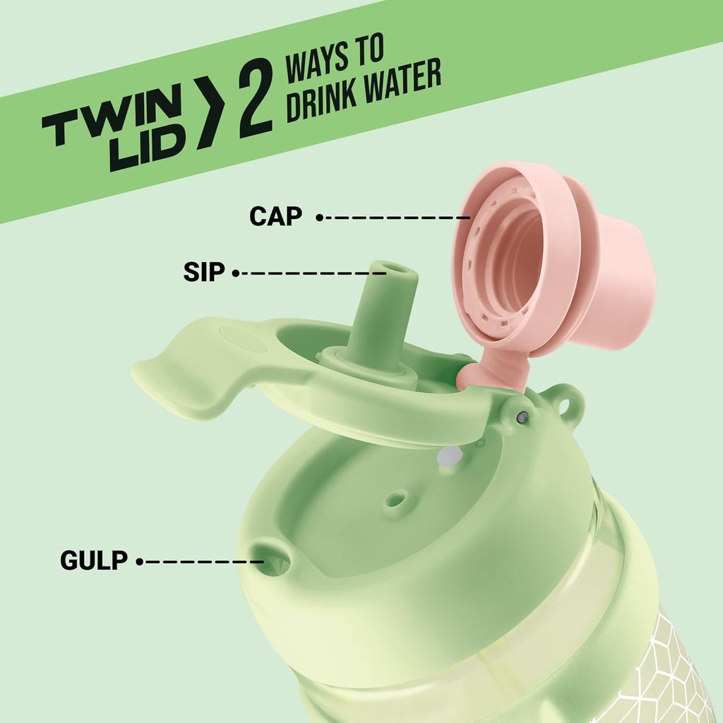 MILTON Champion 1250 2- in-1 Sip or Gulp Lid Plastic Tumbler 1.21L | Leak-Proof, BPA-Free view 2