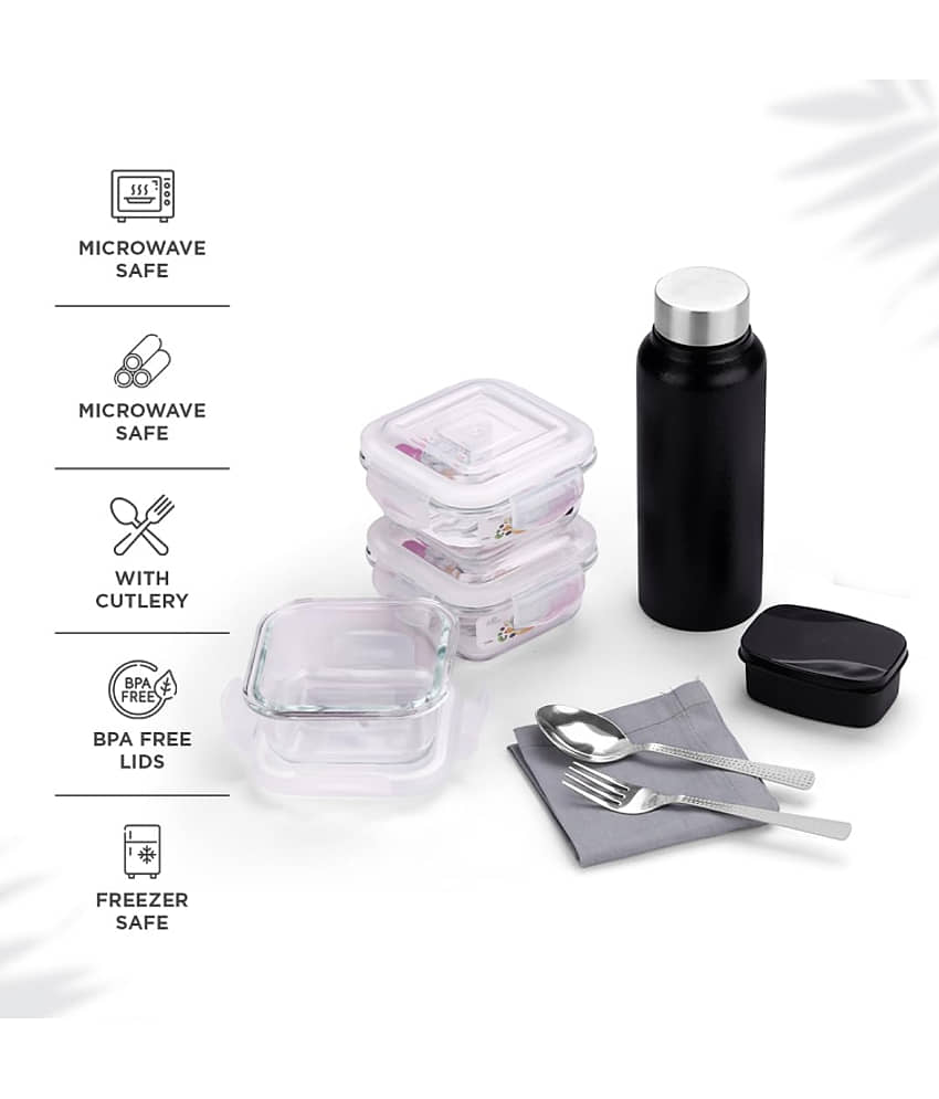 Oliveware Crystal Stainless Steel Lunch Box 3 Container (Pack of 1) view 2