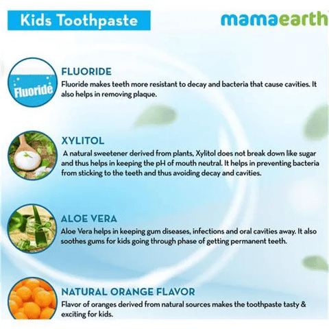 Mamaearth Orange Toothpaste For Kids 4+, 50 gm Tube view 2