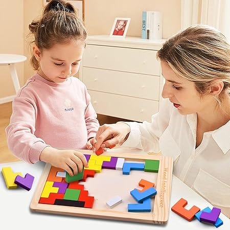 Niwlix Wooden Russian Blocks Puzzles for Kids Adults view 2