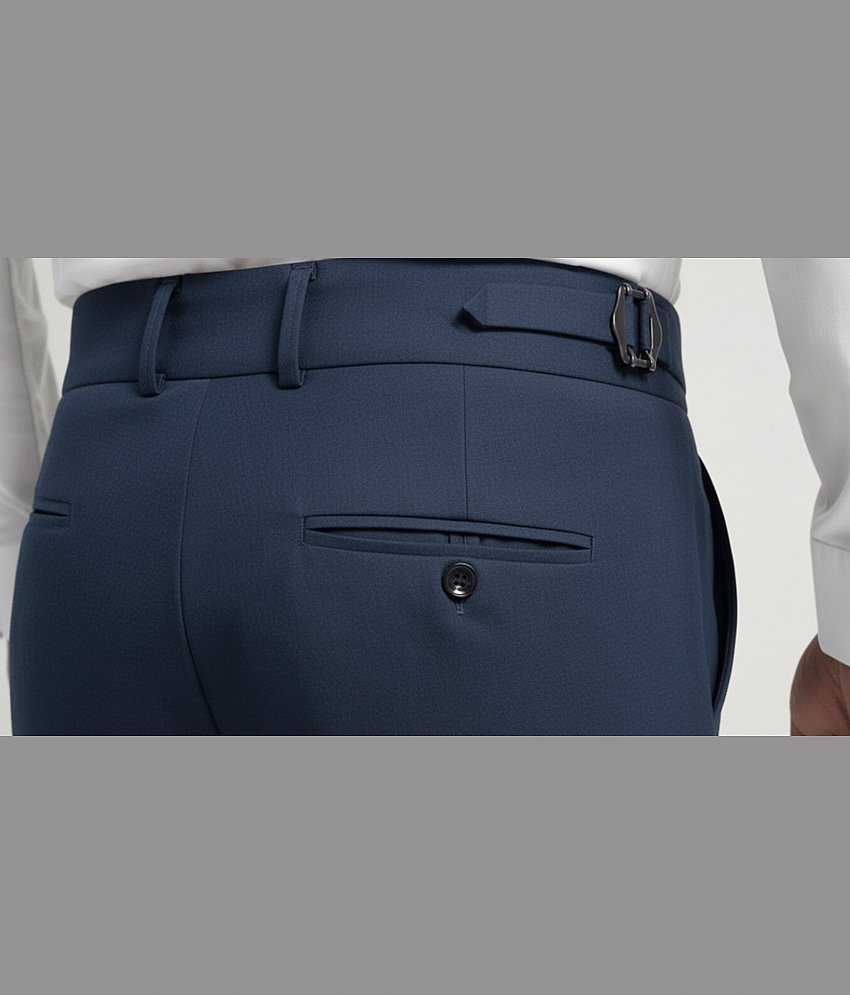 52dealz Regular Men's Formal Trouser - Navy Blue ( Pack of 1 ) view 2