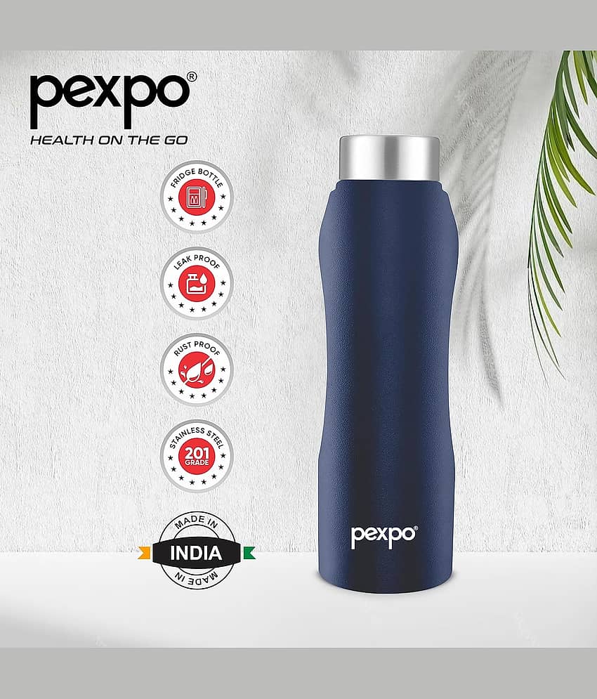 Pexpo Stainless Steel Fridge Water Bottle Blue Fridge Water Bottle 750 ml mL ( Set of 1 ) view 2