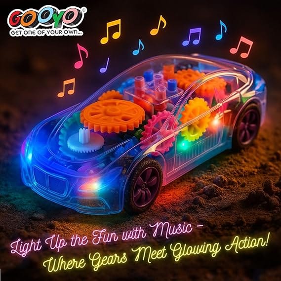 Gooyo 3D Concept Gear Car Toy with 3D Lights and Musical Sounds Effect | Bump N' Go Action Car for Kids/Girls/Boys | Multi Color, Power Source: 3xAA Battery (Not Included) view 2