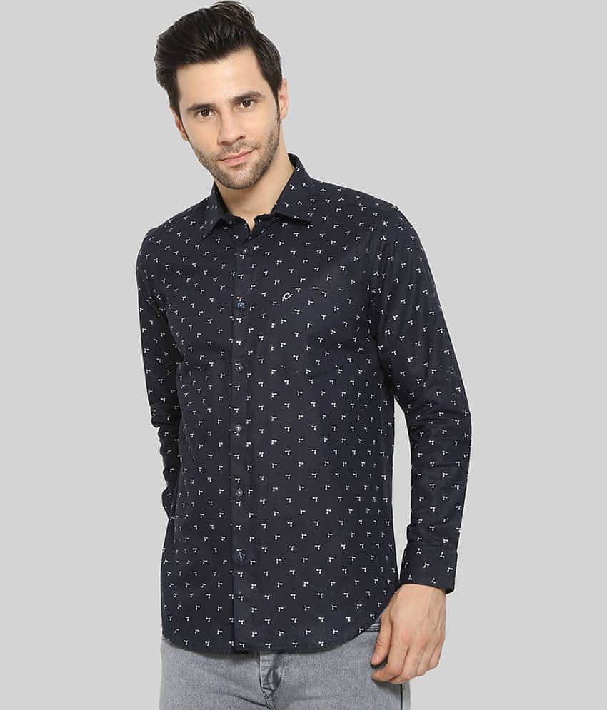 Comey 100% Cotton Regular Fit Printed Full Sleeves Men's Casual Shirt - Blue ( Pack of 1 ) view 2