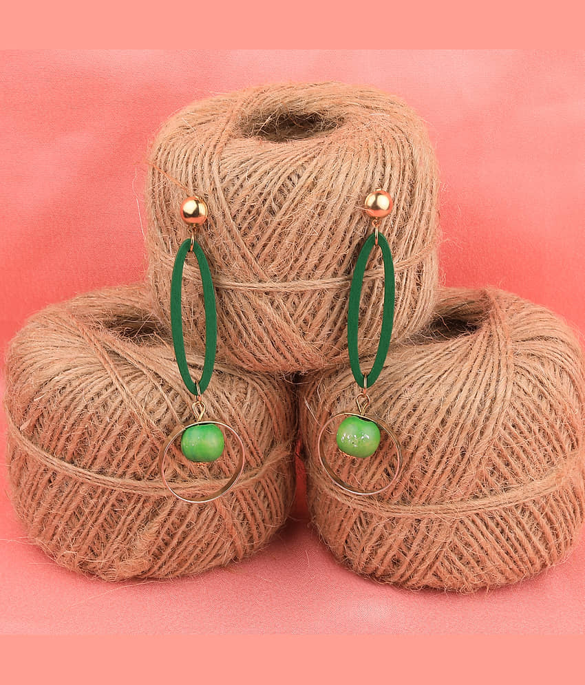 SILVER SHINE Delicate Party Wear Wooden Dangles Earrings Perfect and Different Look for women girl. view 2