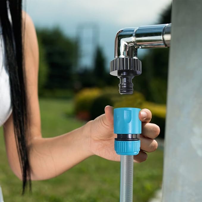 DIVINE TREE Hose Nozzle Garden Water Hose Quick Connector 1/2 Inch for Garden Hose Pipe Fitting (Blue) view 2