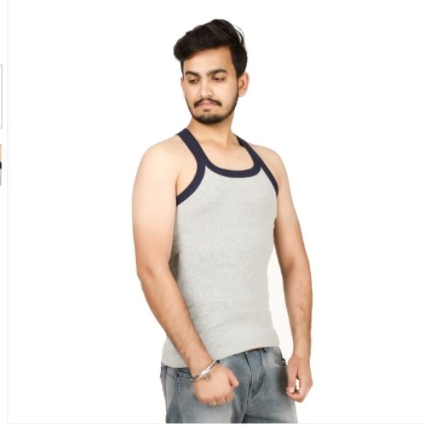 Men's Round Neck Vest Grey (Pack of 01 Pcs) view 2