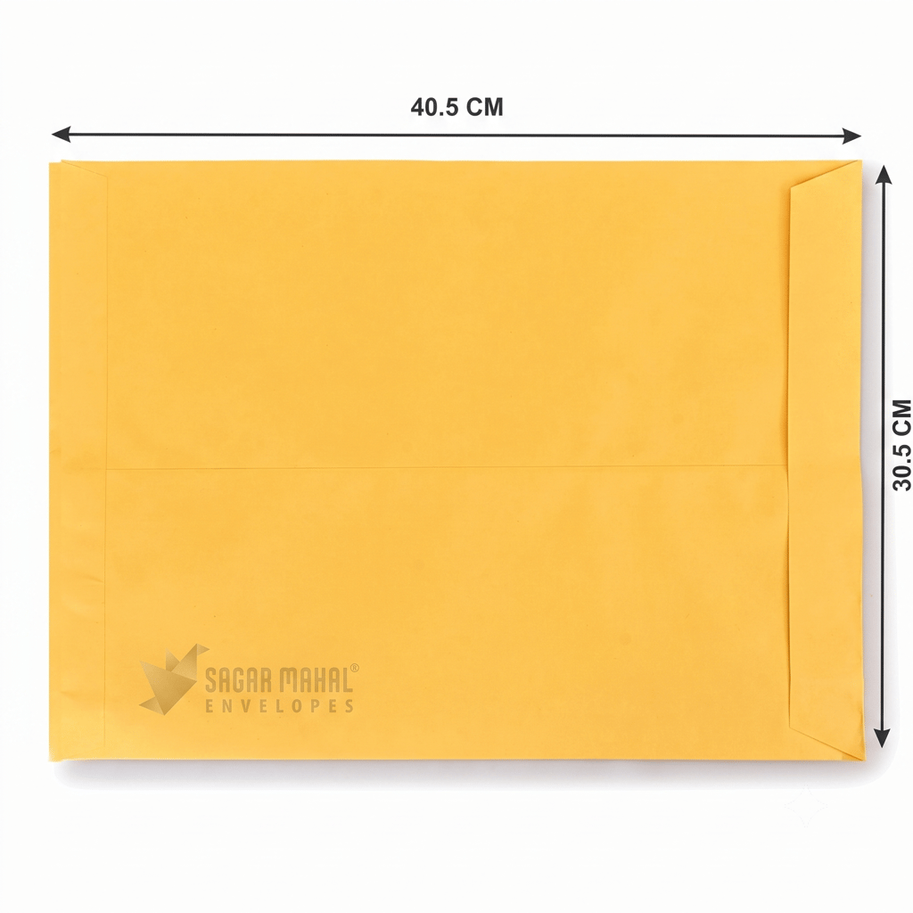 Yellow Laminated Envelope 16X12 Inch | A3 Envelope | 90 GSM Waterproof Office Document Mailing Covers | Moisture Resistant | Pack of 250 view 2