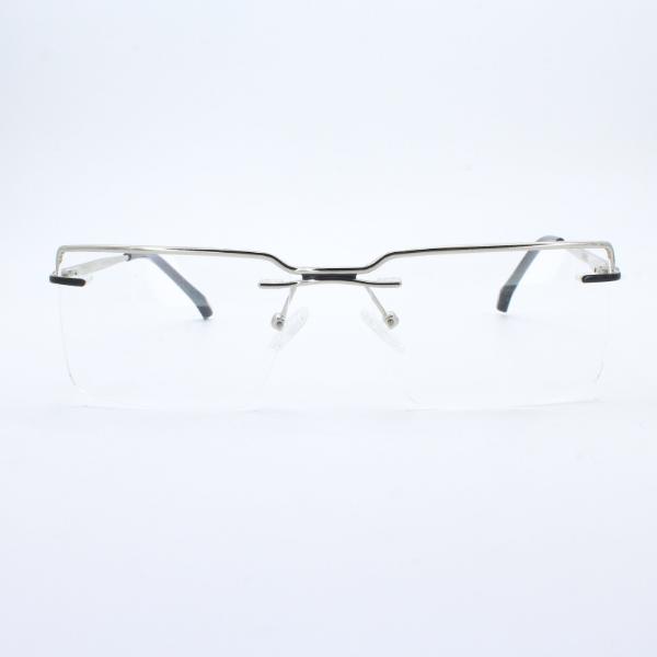 Lensoz Elite X Luxe Rimless Rectangle - Narrow - Silver & Black view 2