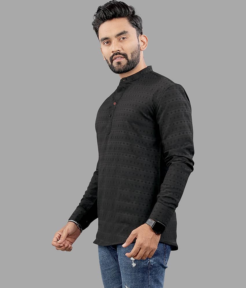 Nofilter Black Cotton Blend Men's Shirt Style Kurta ( Pack of 1 ) view 2