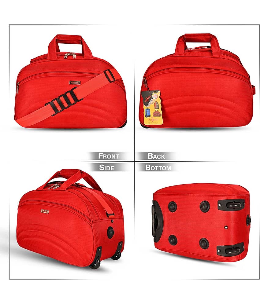 Red vick 60 Ltrs Red Polyester Duffle Trolley view 2