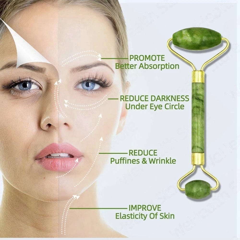 Trendzie Care Professional Facial Massage Jade Roller for Face & Neck Massage Tool view 2