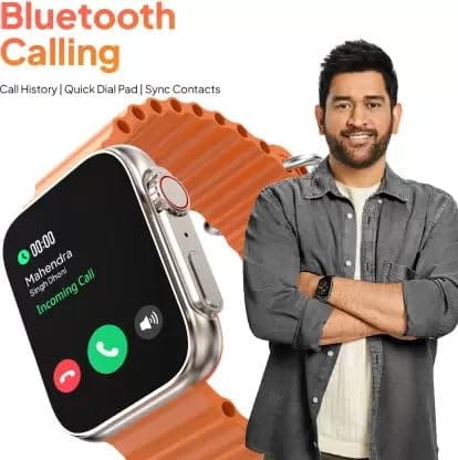 Ultra Series 8 AMOLED 368 * 448px 1.89 High Resolution,BT Calling and 123 Sports Modes Smartwatch (Orange Strap, Free Size) view 2