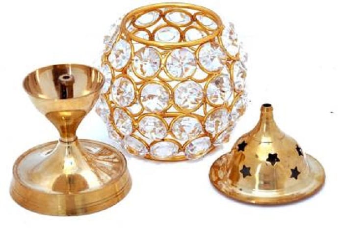 Dev Bhakti Crystal And Brass Matki Oil Diya view 2