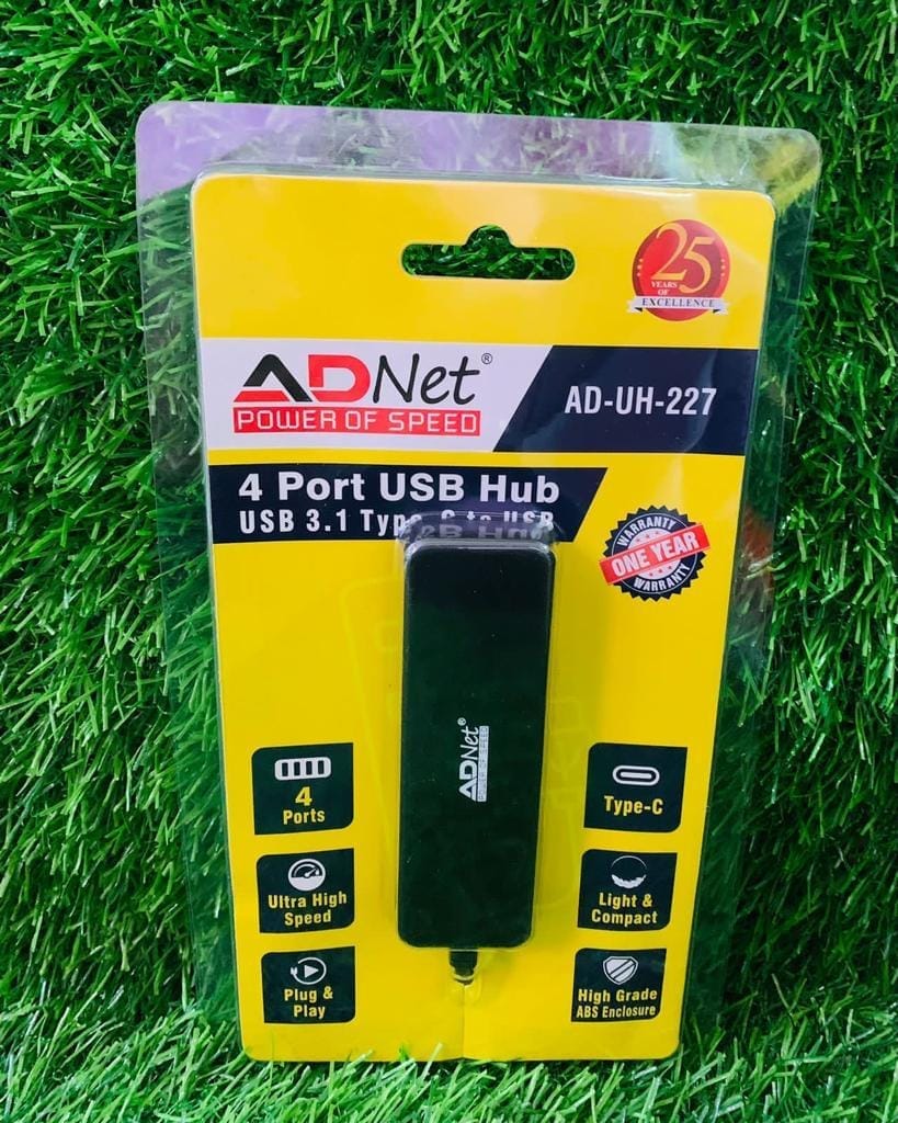 4 Port Type C 3.1 USB Hub (Black) view 2