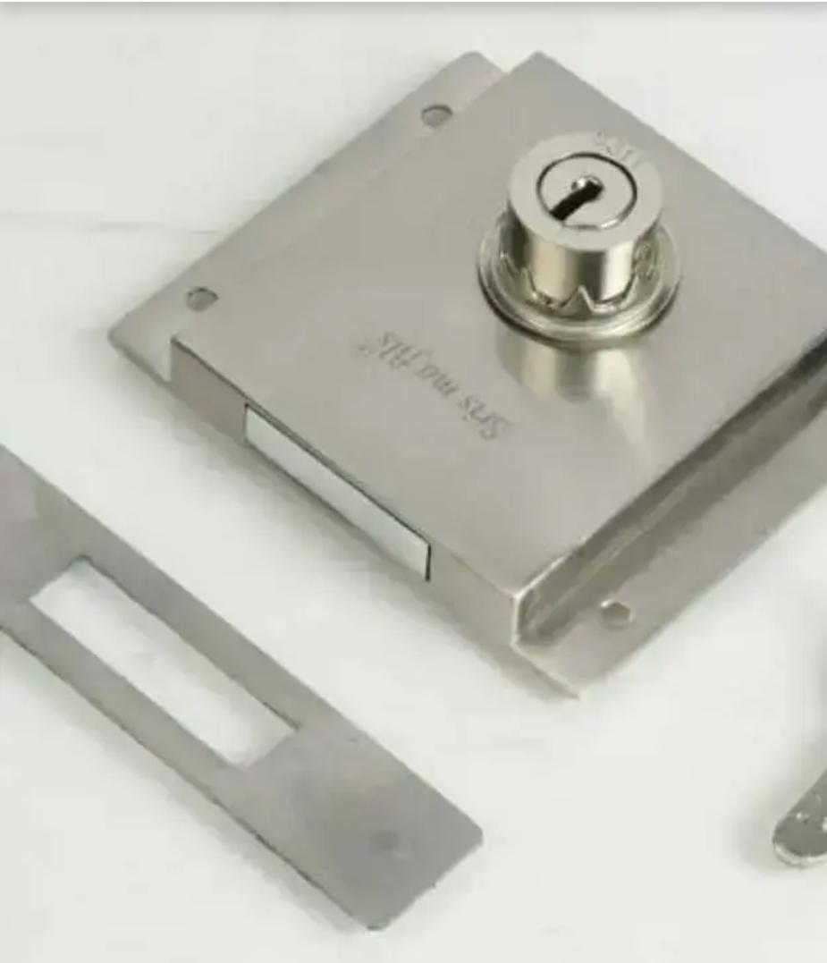 Adison Cupboard Sliding Lock With 2 Keys Stainless Steel Heavy Duty Pack Of 1 view 2